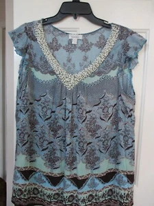 KLEID BARN KUNSTPERLENAUSSCHNITT FLÜGELÄRMEL OBERTEIL GRÖSSE LARGE - Bild 1 von 6