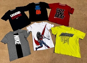 Nike Boys Cotton T-shirt Graphic Tee Shirt 6 5/6 Lot Of 6 EUC - Picture 1 of 7