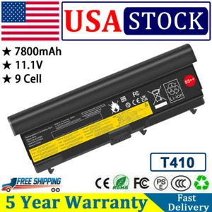 Laptop 9 Cell Battery for Lenovo ThinkPad E420 T410 T410i T420 T510 T510i W520 - Picture 1 of 14