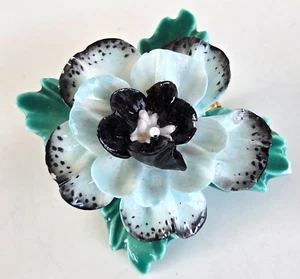 Vintage Coalport China England Porcelain Floral Cluster Pin 1-1/2" - Picture 1 of 7