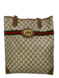 GUCCI Vintage GG Monogram Canvas Sherry Web Tote - Picture 1 of 10