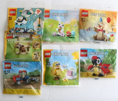 LEGO CREATOR Polybag Sets x7 Birthday Bear Dog Tractor Christmas Stocking Filler - Image 1 of 4