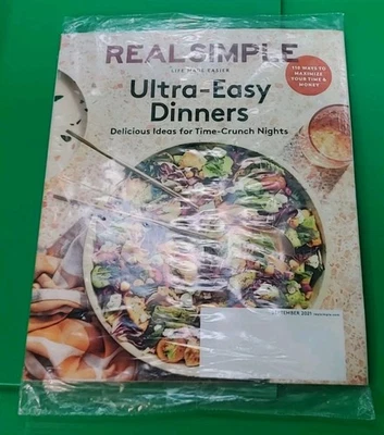 REAL SIMPLE MAGAZINE- ULTRA EASY DINNERS. SEPTEMBER 2021,FACTORY SEALED. - Image 1 of 3
