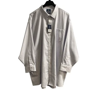 Stafford Shirt Herren 4XL Advanced Performance Sweat Repel Dobby Lila Blau Grid - Bild 1 von 8