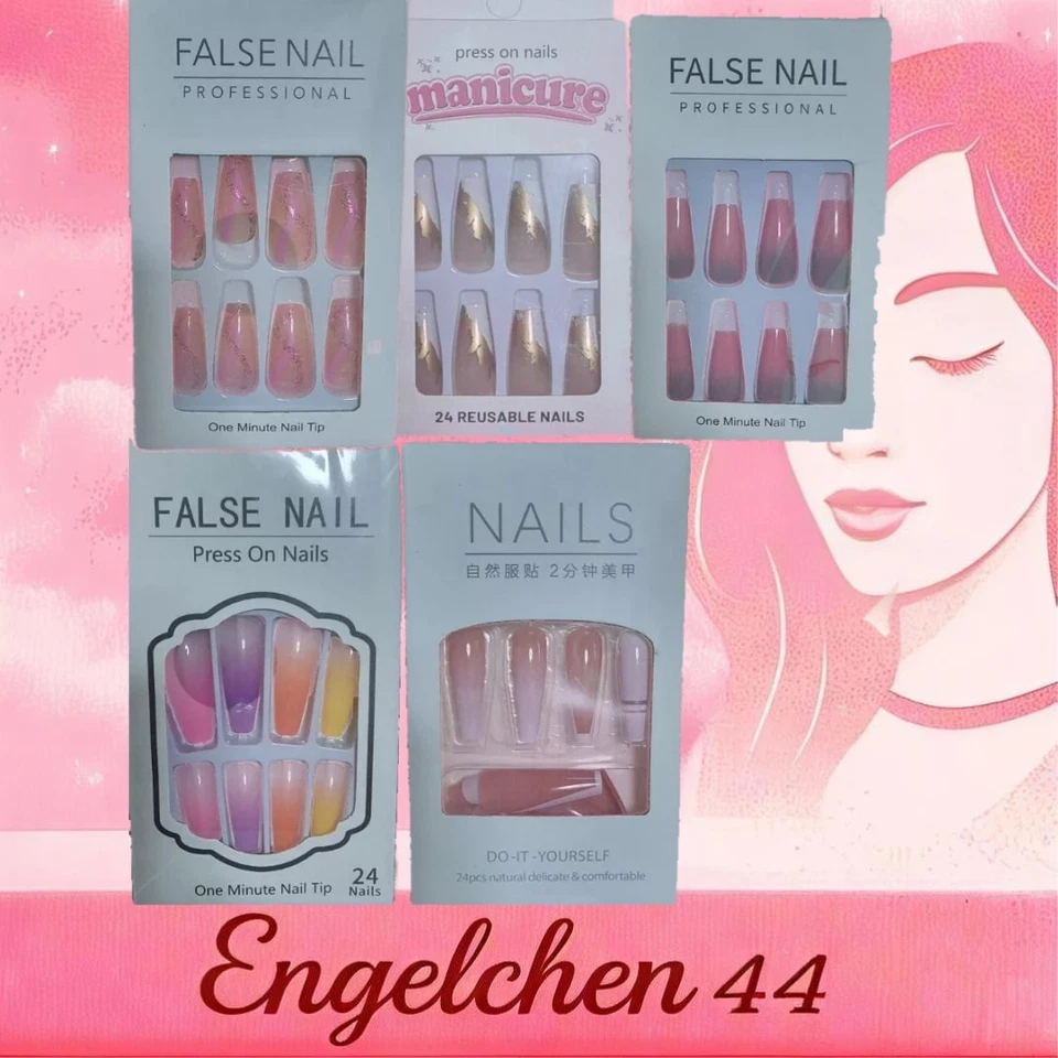 Fingernägel Kunstnägel Maniküre Glänzend falsche Nägel Kleber Elegant Fake Nails - Bild 1 von 1