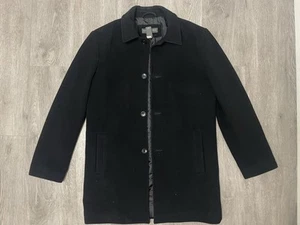 Vintage J.CREW Jacket Men’s Small Black Coat Workwear Wool Cashmere Quiet Luxury - Picture 1 of 10