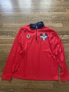 Spartan Titan Mercury Wrestling Club 1/4 Zip Warm Up Pullover Jacket Large Red - Picture 1 of 7