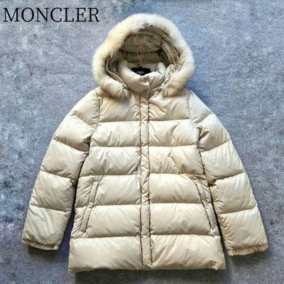 Jaqueta com capuz MONCLER VALENTINE feminina tamanho 0 marfim 3 vias - Imagem 1 de 4