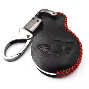 For Mini Cooper R55 R56 R57 R58 Black Leather 3 Buttons Smart Key Case Fob Cover - Picture 1 of 5