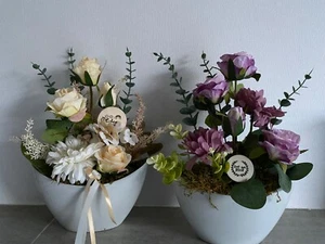 seidenblumengesteck künstliche Blumen Tischgesteck - Bild 1 von 11