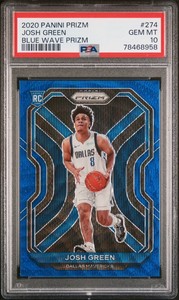 2020-21 Panini Prizm JOSH GREEN Rookie Blue Wave Prizm RC SSP #274 Mavericks
