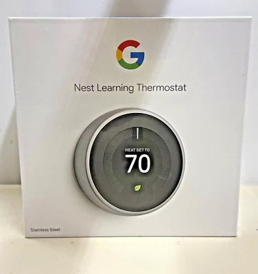 Google Nest 3rd Gen Smart Learning Thermostat - Stainless Steel (T3007ES) - Image 1 of 4