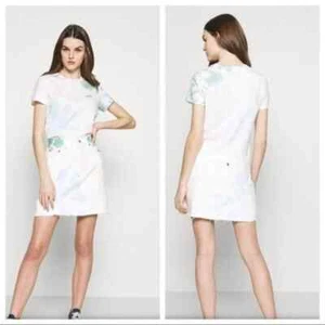 Levis Damen kurzer Mini Denim Jeansrock 25 weiß Batik Knopfleiste $ 80 - Bild 1 von 11