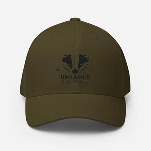 Embroidered Untamed Badger Structured Twill Cap, Stretch Fit - Picture 1 of 18