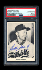 BOBBY SHANTZ SIGNED 1955 RODEO MEATS KANSAS CITY A'S REPRINT PSA/DNA AUTOGRAPHED