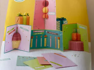 Martha Stewart Crafts Honeycomb Birthday Card Kit 4 Cards Envelopes Designs New - Picture 1 of 4