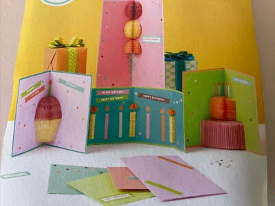 Martha Stewart Crafts Honeycomb Birthday Card Kit 4 Cards Envelopes Designs New - Image 1 of 4