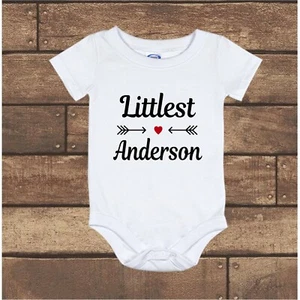Personalized Littlest Last Name Gerber Baby Onesie Newborn - 24M  - Picture 1 of 3