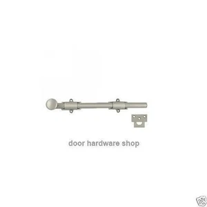 Satin Nickel 8 inch Surface Bolt Door Bolt strike Solid Brass Deltana 8SBU15 - Picture 1 of 1