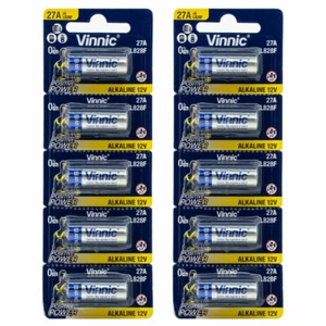 10x batterie Vinnic 27A L828F celle alcaline 12V allarmi alta tensione MN27 E27A - Foto 1 di 1