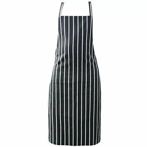 Black and WHITE STRIPE Chef Apron Kitchen Work protect Cooking Catering Butcher - Picture 1 of 7