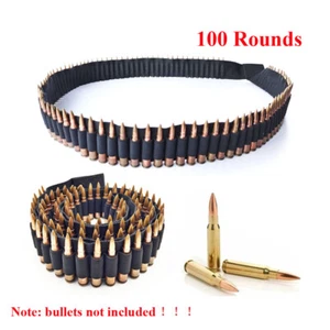 100 Round Bullet Cartridge Rifle Belt For Ammo .38 9mm 30-30 7.62x39MM - Picture 1 of 12
