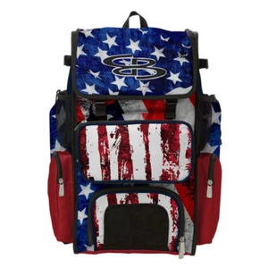 Boombah Superpack Baseball/Softball Bat Bag Pack/Zaino - USA Stars & Stripes - Foto 1 di 4