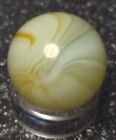 NM🍂Fall White Honey Color Sunburst Patch Master Made Glass Vintage Marbles .66"