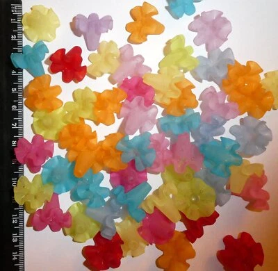 FROSTED LUCITE ACRYLIC FLOWER BEADS Choice designs & Colours & Quantity - Image 1 of 4