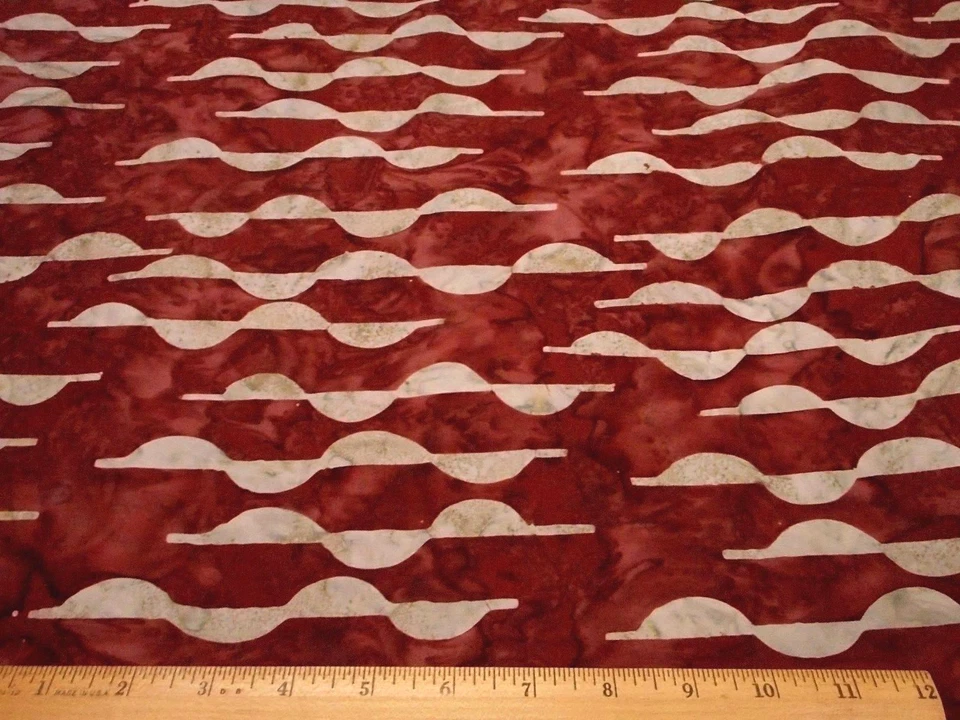 Hoffman Batik Fabric By Half-Yard SALE Gray Design on Rusty Brown Cotton #48 #C - Image 1 of 1