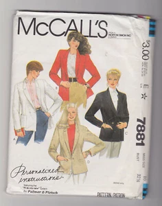 McCALLS pattern 7881 jacket blazer Sz 10 vintage uncut unused - Picture 1 of 2