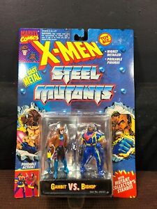 X-men Steel Mutants Gambit VS Bishop Set Metal Action Figure Toy Biz 1994 NEW