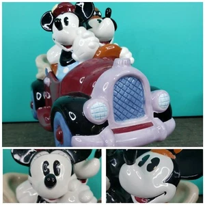 Treasure Craft Mickey And Minnie Roadster Ceramic Cookie Jar Model A Convertible - Picture 1 of 11