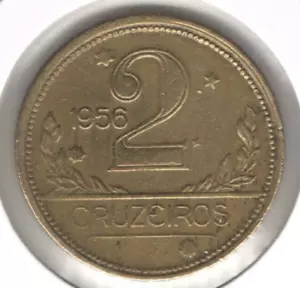Coin 2 Cruzeiros 1956 Brazil - KM# 559 - EB429 - Picture 1 of 4