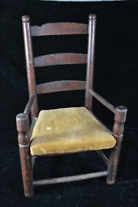 18th Century New England Child's Slat Back Potty Chair, Old Surface, Ladderback
