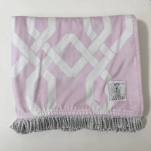 Little Giraffe Pink Bliss Windowpane Fringe Baby Blanket Lovey Lovie Blankie - Picture 1 of 19