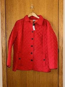 NWT J.Jill Heritage Diamond Quilted Jacket Coat Red 2X - Picture 1 of 10
