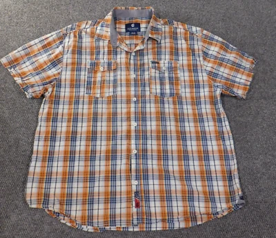 Camisa Rocawear 4Xl y2k Naranja Hombre Grande Vintage Cuadros Bordada Retro Hip-hop Foto 1 de 4