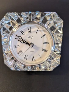 Mikasa Crystal Glass Desk/Shelf Clock Quartz Movement W. Germany - Picture 1 of 3