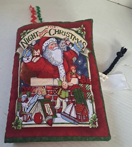 1990s The Night Before Christmas Book Cut & Sew Fabric Panel Book with tags - Picture 1 of 12