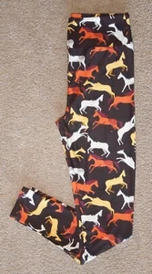 LuLaRoe TC Wild Horses on Dark Brown Western Animal Print Rodeo New Release RARE - Picture 1 of 2