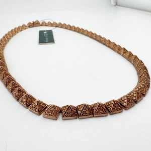 Collana donna borchie cono Eddie Borgo nuova con etichette oro rosa 16 pollici - Foto 1 di 11