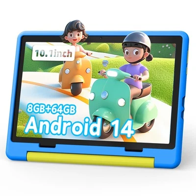 JEAZANS Kids Tablet 10.1 inch Android 14 Tablet for Kids, 8GB+64GB 1TB Expand, Octa-Core