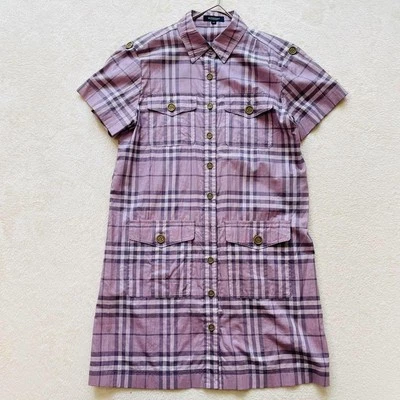 Burberry London Short Sleeve Dress Nova Check Pink Cotton 38/M(US:S) 045520d - Image 1 of 4