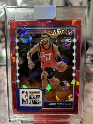 2023-24 Panini NBA HOOPS Premium Stock Rising Stars Scoot Henderson /99 Red Ice - Image 1 of 2