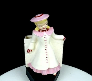 Florence Ceramics Calif Pottery Polly Winter Coat 5 3/4" Planter Figurine 1942 - Picture 1 of 12