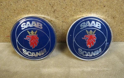 2 SAAB 原始设备制造商 2 英寸 斯堪尼亚蓝色徽章标志编号 17621264 & FL20621 4522884 — 第 1/4 张图片