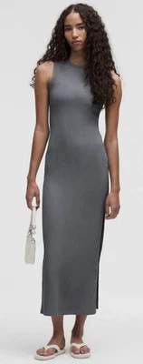 LULULEMON Sleeveless Pleated Stretch Maxi Dress - Solar Grey Size S NWT - Image 1 of 4