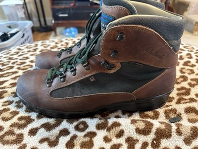 LL Bean Boots Mens 14 Brown Leather Cresta Goretex Hiking Air 8000 Beef Broccoli - Image 1 of 4