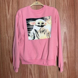 Junior/Damen Fit Star Wars Baby Yoda Grogu rosa Sweatshirt Gr. S weich - Bild 1 von 5